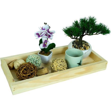 Kleines Dekotablett Emma 40x19x4cm in natur Schlüsselbox Aufbewahrung (1/5)