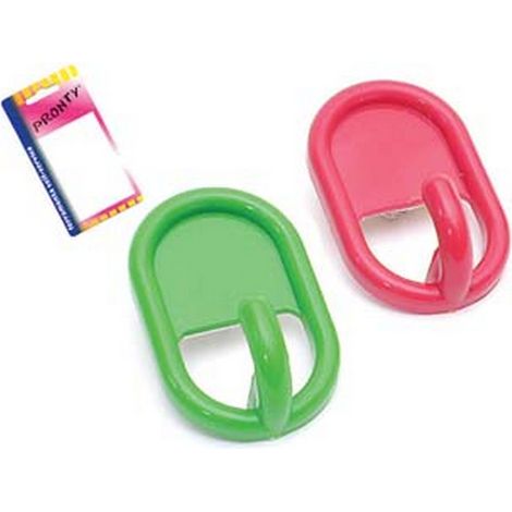 12BL GANCI ADESIVI OVALI IN PLASTICA IN BLISTER - mm.45, in bl. 2 pz.
