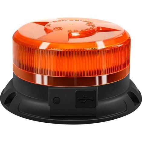 Gyrophare rotatif, alimenté par batterie, 9 modes de clignotement, 12 V/24 V, feu de signalisation LED jaune avec aimant, c (1/4)