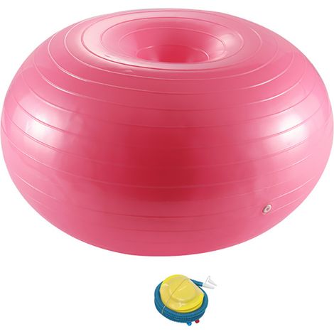 Lot de ballon de yoga Pilates donut pour entraînement d'équilibre et stabilité, avec pompe gonflable (1/5)