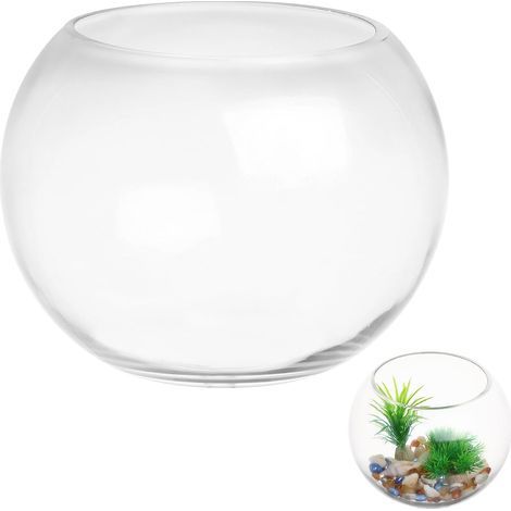 Fishbowl, Clear Glass, Round Design, For Terrarium, Aquarium, Hydroponic Vase, Home Decoration