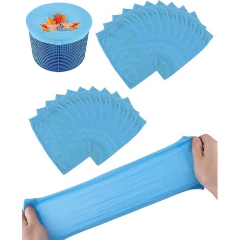 10 PCS Chaussettes de Skimmer pour Piscine,Chaussette Filtrantes,Écrans,Réutilisable Chaussettes Filtre Piscine avec Maillage Ultra-Fin pour Capturer Feuilles,Huile,Cheveux(Blanche) (1/5)