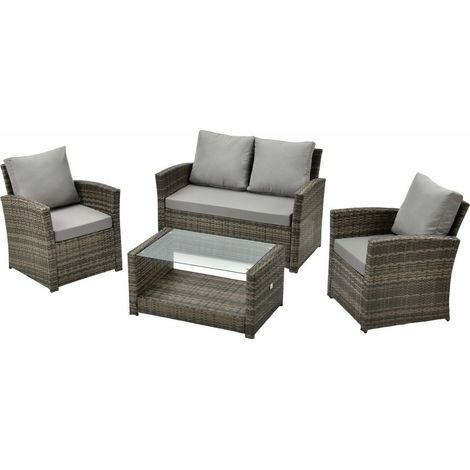 EVRE Rattan Garden Outdoor Furniture Patio Roma Sofa Set (Cedar Brown) (1/5)