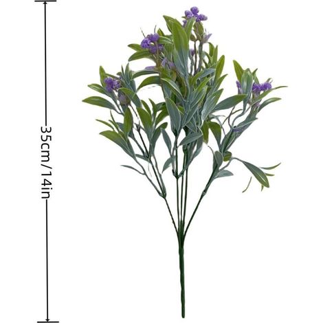Lot de 4 Fleurs Artificielles Extérieur Anti-UV – Plantes Artificielles Décoration Jardin Balcon Terrasse Jardinière Sans Entretien, Violet