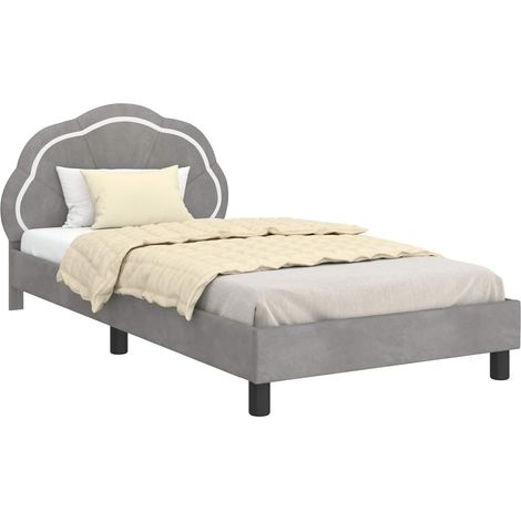 Children's Bed Frame with Headboard Light Grey 90 x 190 cm vidaXL
