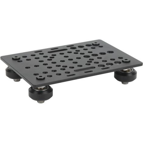 Placa de pórtico de aluminio de alta resistencia, anodizada en negro, para impresora 3D, guía lineal universal para fresadora con 4 poleas y rodamientos de plástico -Crezuo
