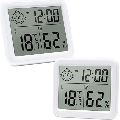 Pieza Termómetro Higrómetro Termómetro interior Higrómetro digital LCD Hidrómetro interior para el hogar Dormitorio del bebé Incubadora Armario, etc. (1/5)