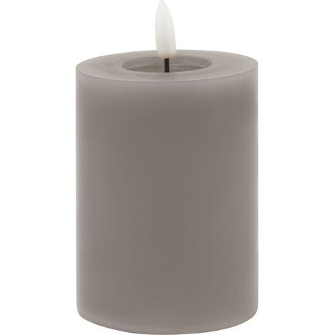 Luxe Collection Melt Effect LED Candle - Wax - L8 x W8 x H10 cm - Grey