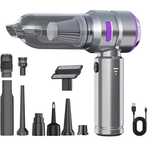 Aspirateur de voiture haute puissance Portable sans fil moteur sans brosse Machine de nettoyage plumeau d'air puissant pour appareil ménager,Purple