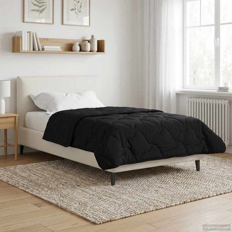 Ganzjahresbettdecke Gepolstert Schwarz 140 x 220 cm