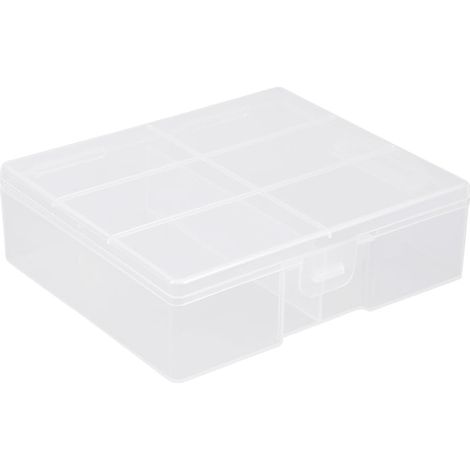 Boîte de rangement portable transparente uxcell pour piles AA, lot 24, dimensions : 106 mm x 93 33