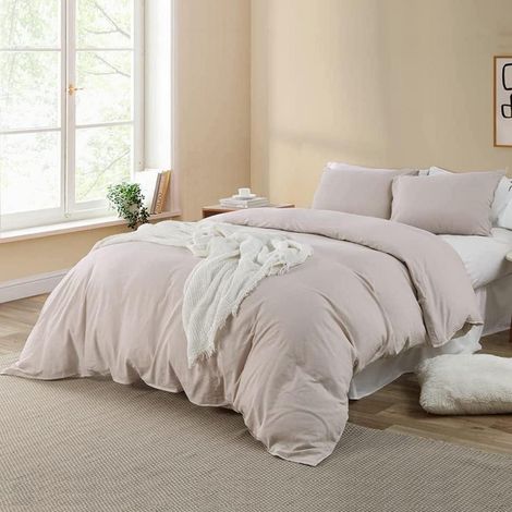 Bettwäsche 180x200 Mikrofaser 180 x 200cm + 2x 80 x 80cm 02 - Beige (1/5)