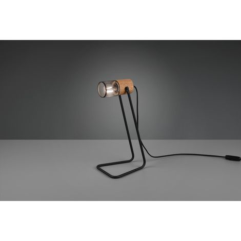Sobremesa Tosh Black 1xE14 Jaula madera y metal Alt.40 cm Trio Lighting (1/3)