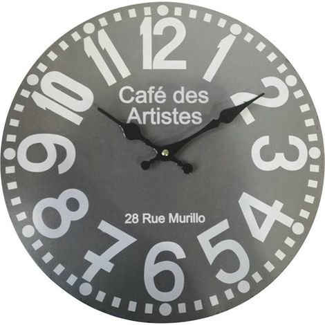 Rebecca Mobili Wanduhr Moderne Uhren Grau Rund Mdf Halle 33,8x33,8x4