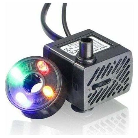 FENOPLASTICA Mini-Wasserpumpe mit LED 150L/h 2W für kleine Aquarien, Gärten, Springbrunnen, Gartenteiche, Aquarienpumpen. (1/5)