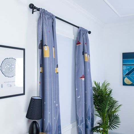 Rideaux décoratifs en polyester imprimé à motifs pour salon et chambre, gris (1/5)