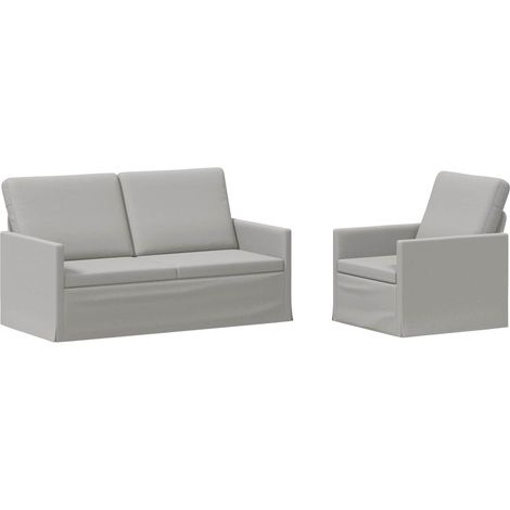 Sofa Set 2 pcs Cloud Grey Fabric vidaXL (1/5)