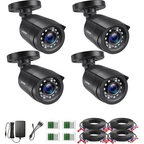 Pack Caméra Surveillance Filaire Extérieure 1080P HD-TVI Objectif 3.6mm Angle de Vue 90° Vision Nocturne 24 mètres Etanche IP66 pour Système Vidéo Surveillance avec Fil (1/5)