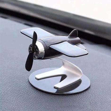 Tableau de bord avion ornement Rotation solaire voiture désodorisant aromathérapie diffuseur parfum décoration pour bureau maison noir
