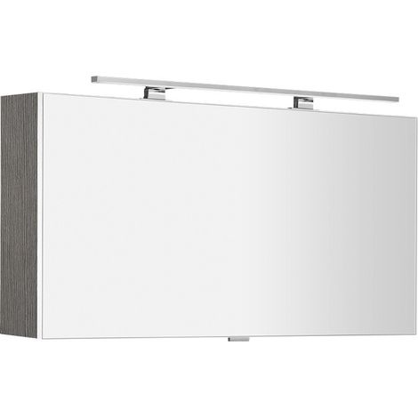 Armoire à miroir CLOE avec. Luminaire LED, 100x50x18cm, chêne argenté (1/3)