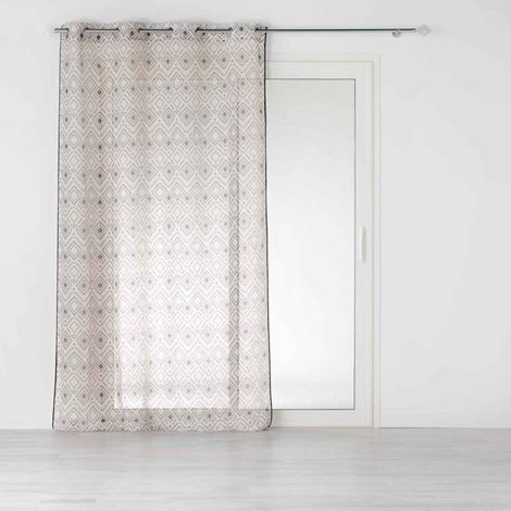 Rideau Voilage à Œillets "Nalika" 140x240cm Beige (1/3)