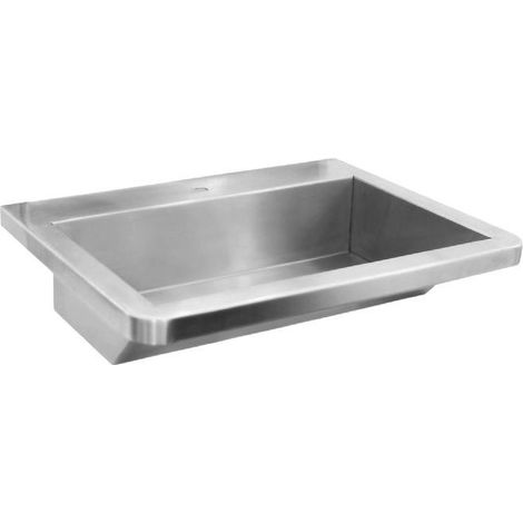 Lavoir suspendu 600x130x500 mm, inox brossé