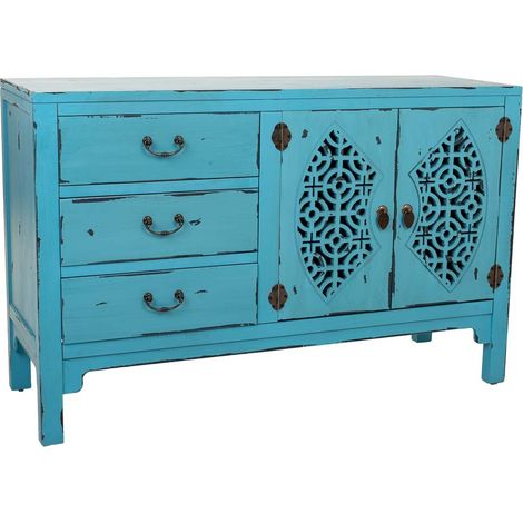Aparador de madera azul 106x36x68 (1/5)