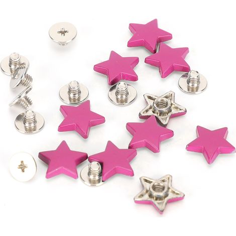 50 jeux de rivets en forme d'étoile à cinq branches avec vis, 12 mm, plats, violets (1/5)