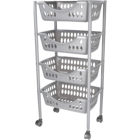 Carrito de cocina con ruedas 4 cestas