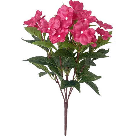 4 Rose-rot künstliche künstliche Blumen, künstliche impatiens, geeignet für indoor und Outdoor Topfpflanzen, Höfe, Gärten, hängen Körbe, Veranda Dekoration