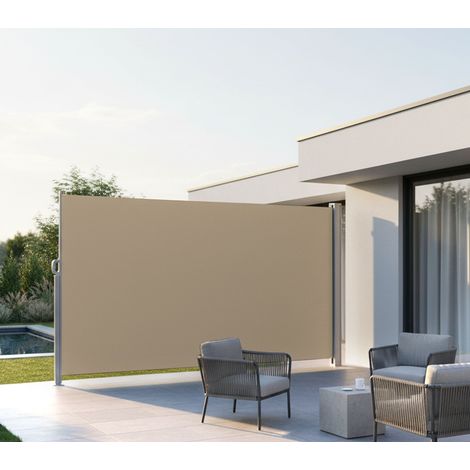Auvent, Brise-vue Brise-soleil, toile d'ombrage, Beige 140 x 300 cm (1/4)