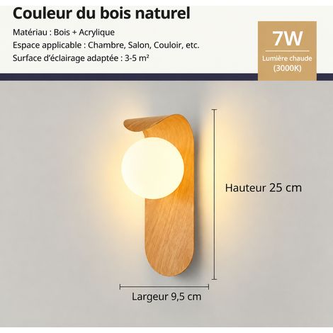 Applique murale rétro japonais bois naturel de qualité LED G9 lumière chaude 5W anti-éblouissement, protection des yeux et sans scintillement 800 g – Livraison gratuite