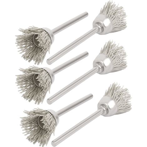 3mm Schaft 10mm Cup Dia Schleif Nylon Rad Bürstenschleifen Polierwerkzeug 6 pièces (1/3)