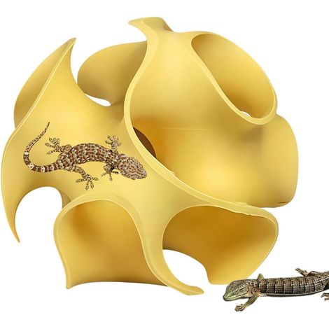 La Maisonnette Cachette pour Reptile Terrarium Abri Décoratif Imprimé En Abri Grotte pour Gecko pour Adulte Papa Mari (1/5)