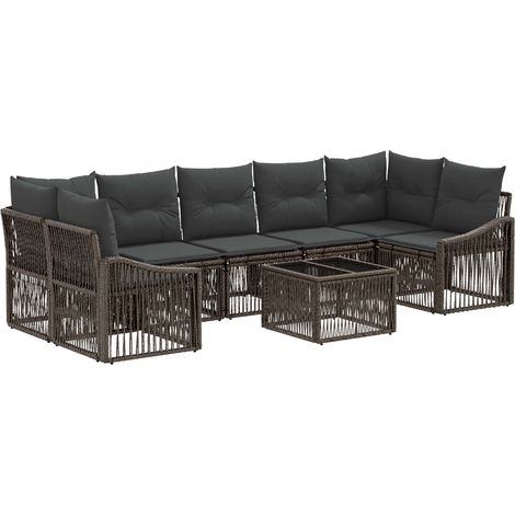 Gartensofa-set 8 stk. Grau Poly-Rattan vidaXL (1/5)
