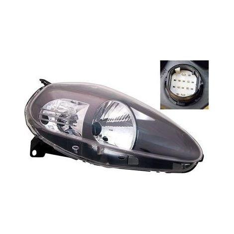 Phare avant droit H4 base noire avec feu clignotant Fiat Grande Punto 2005-2008