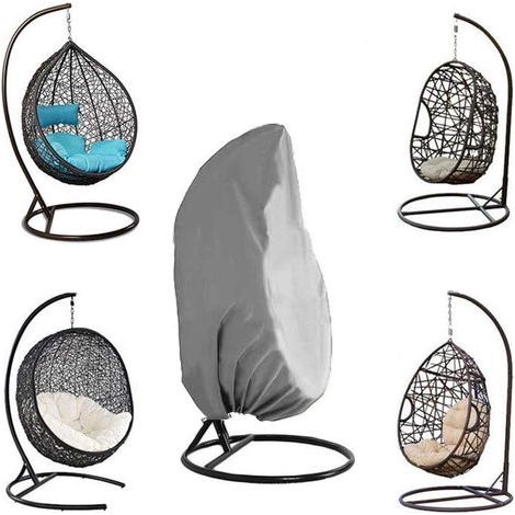 Waterproof hanging chair cover made of 210D Oxford fabric, patio chair cover 190 x 115 cm, grey (1/5)