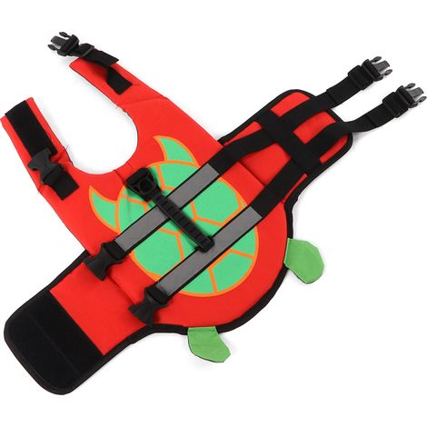 Maillot de bain pour chien, gilet de sauvetage imperméable à haute flottabilité ajustable avec bandes réfléchissantes pour chiens moyens et grands (M). (1/5)