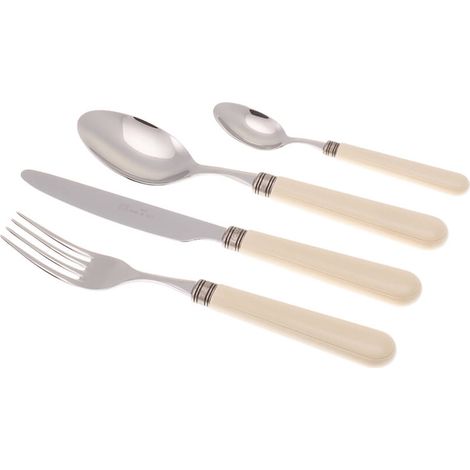 Servizio Set di Posate 24 Pezzi in Acciaio Inox Rivadossi Sandro Mistral Avorio (1/2)