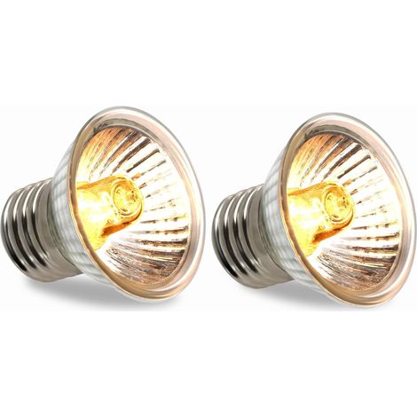 Lot de 2 Ampoule Chauffante Terrarium E27 Dimmable, 25W UVA UVB Lampe Chauffante Tortue AC 230V, Ampoule Reptile Chauffage pour Tortues, Serpents (1/5)