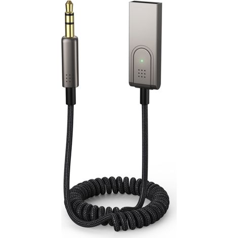 Bluetooth-AUX-Kabel fürs Auto – Grauer kabelloser Audioadapter fürs Autoradio
