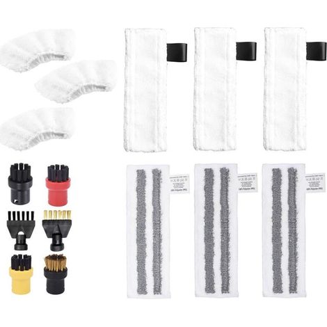 15 Pcs Accessoires pour Karcher Nettoyeur Vapeur SC1 SC2 SC3 SC4 SC5, Pieces Detachees Brosse et Chiffons pour Karcher Nettoyeur Vapeur Sol (1/5)