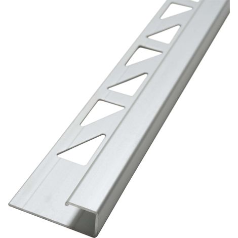 Dalsys Fliesenschiene Eckprofil Quadratprofil Aluminium (eloxiert, Fliesenprofil - Chrom glänzend 2,5m x 12,5mm, 1 Stück