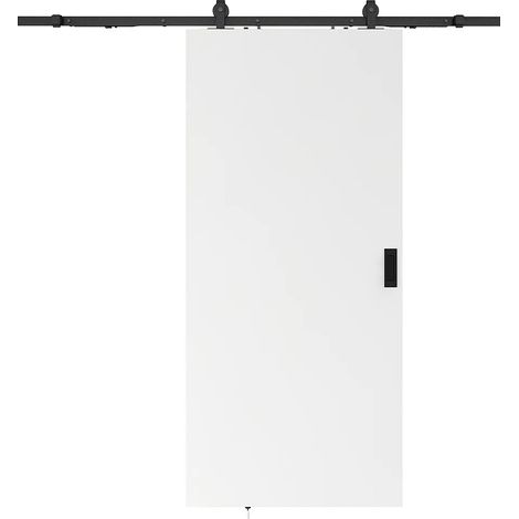Porta scorrevole con sistema esterno muro MDF + PVC Bianco H205 x L63 cm - VARIN II