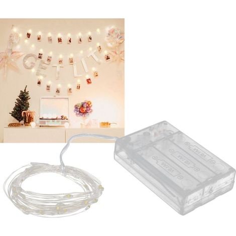 200 LED-Lichterkette mit Fotoclips und 60 transparenten Clips zur Dekoration (1/5)