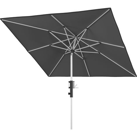 KNIRPS Phoenix 245 x 245 cm quadratisch Balkonschirm in 4 Farben Kurbelschirm Sonnenschirm 209 Dark Grey (1/5)