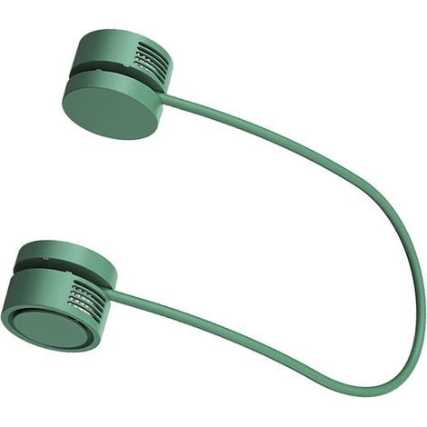 Fdit Ventilateur de Cou Mains Libres, Ventilateur de Cou Portable ABS pour Bureau (Vert) (1/5)