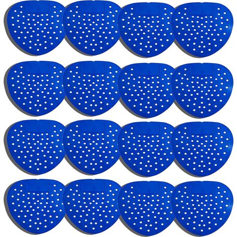 Ensemble de 16 grilles d'urinoir avec protection anti-éclaboussures et anti-odeurs, pour centres commerciaux, bureaux et écoles, bleu. (1/5)