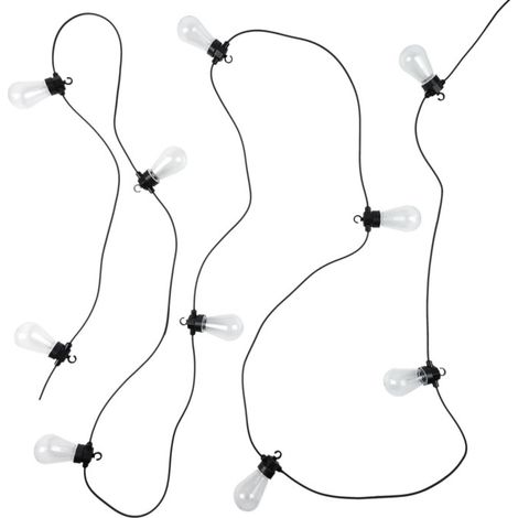 Guirlande Lumineuse Extérieur "Ampoule Transparente" 5m Noir (1/4)