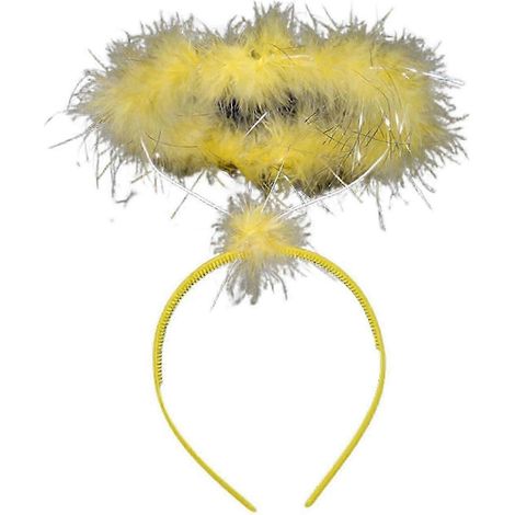 Bandeau pour cheveux Angel Ring pour adultes et enfants, léger et en peluche, avec décoration pour fêtes et spectacles-Yellow (1/5)
